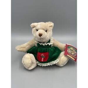 Commonwealth Bialosky Treasury Teddy Bear 10” Jointed Green Christmas Dress